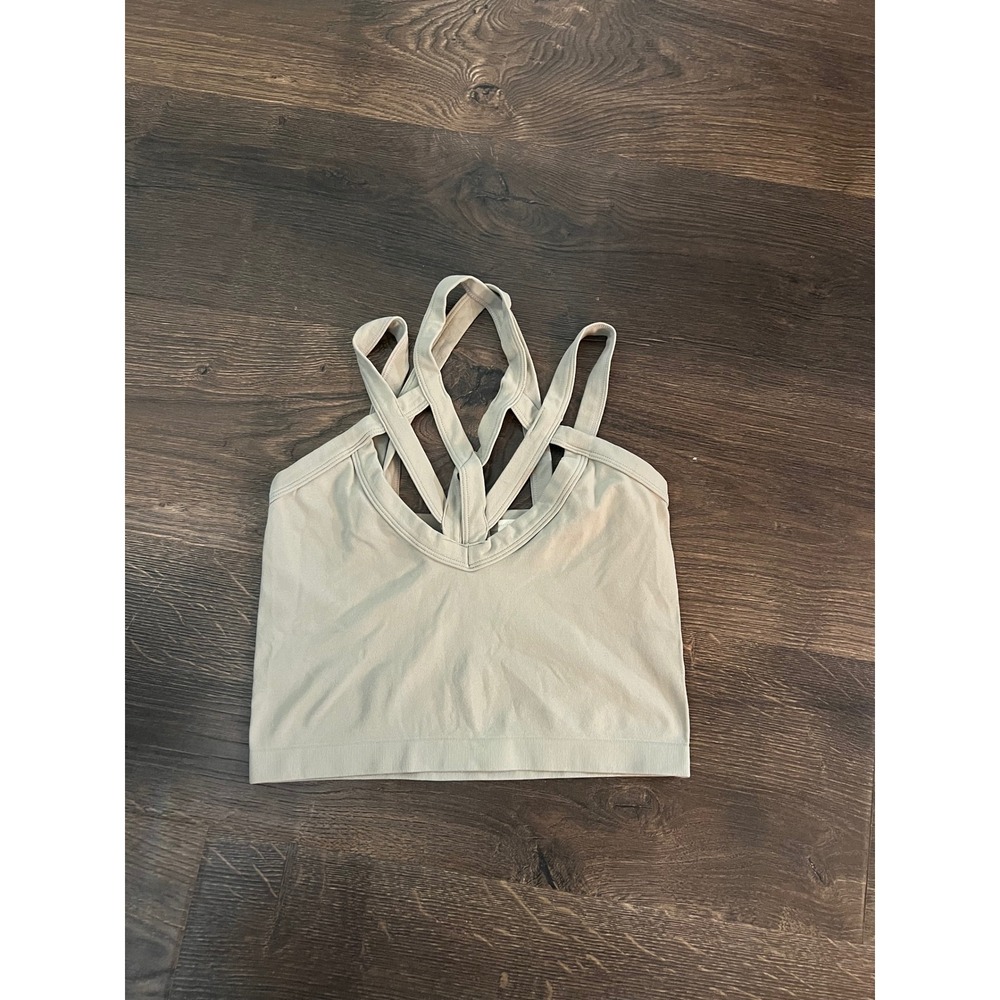 Daytrip Beige Multi Strap Cage Neck Seamless Crop Cami Top XS/S